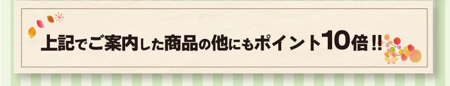 上記でご案内した商品の他にもポイント10倍!!